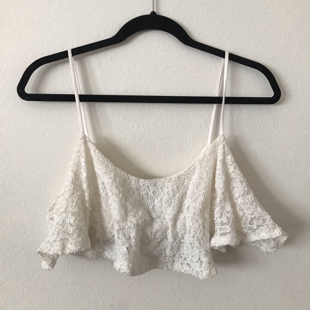 Forever 21 White Lace Croptop